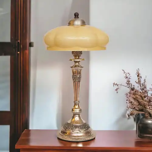 Art Deco Tischleuchte "SILVER EAGLE" Unikat Jugendstil Tischlampe Lampe