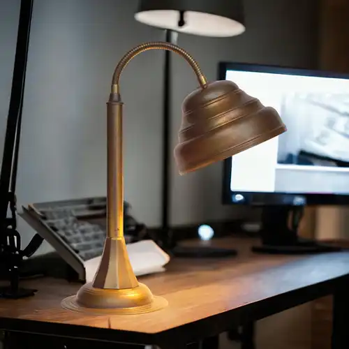 Unikat Art Deco Design Arbeitsleuchte "WORKSPACE" Messinglampe Schreibtisch rare