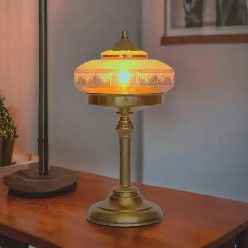 Art nouveau Déco lampe de table "RUBINSTEIN" lampe en laiton unique