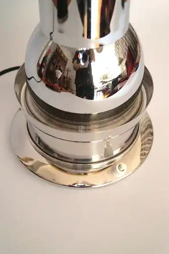 Design Tischleuchte "STARSHIP" Pilzleuchte Unikat Chrom Schreibtischlampe