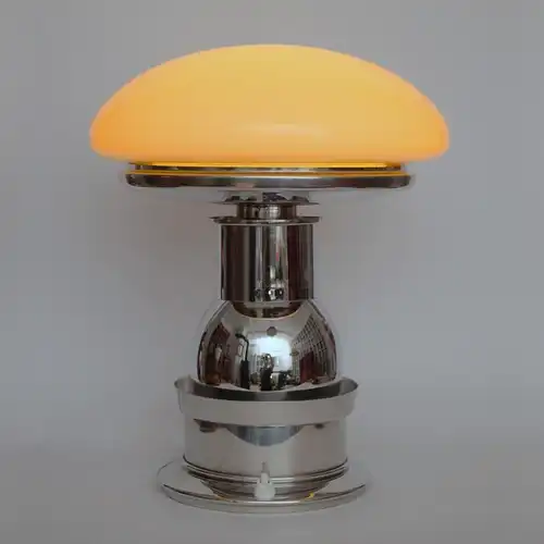 Design Tischleuchte "STARSHIP" Pilzleuchte Unikat Chrom Schreibtischlampe