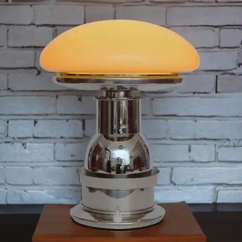 Design Lampe de table "STARSHIP" Lumières de champignon Unikat Chrome LED