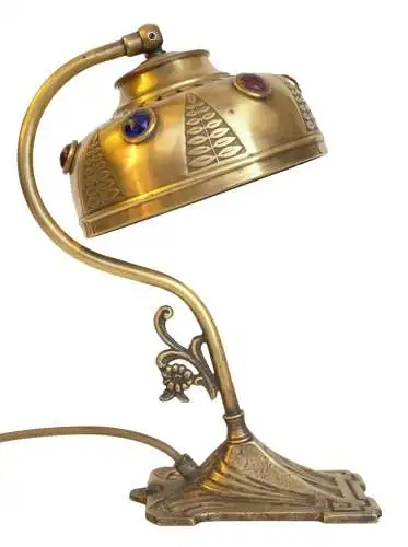 Jugendstil Lampe Tischleuchte "GOLDEN SWING" Unikat Messing Leuchte