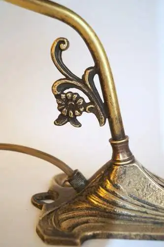 Jugendstil Lampe Tischleuchte "GOLDEN SWING" Unikat Messing Leuchte