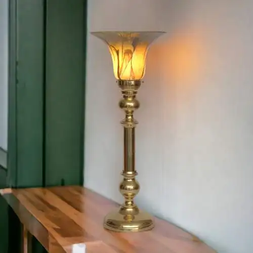 Art Deco Tischleuchte "KOPENHAGEN" Messinglampe Berlin Unikat Lampe