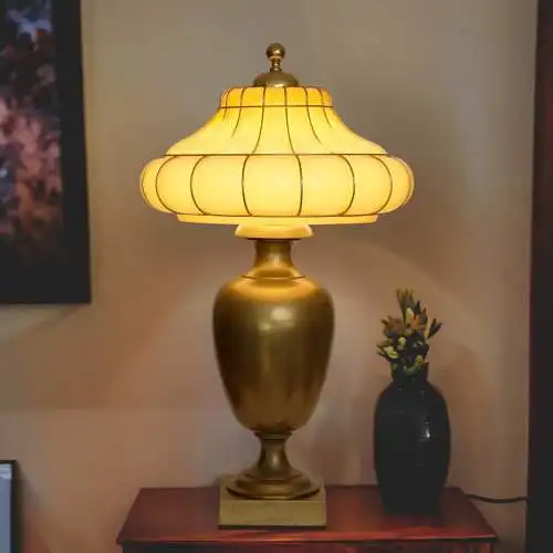 Riesige Landhaus Lampe Tisch- Bodenleuchte "SOUTHLAND" Einzelstück Messinglampe