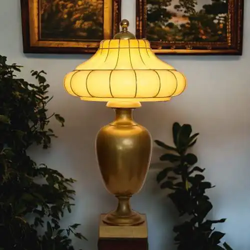 Riesige Landhaus Lampe Tisch- Bodenleuchte "SOUTHLAND" Einzelstück Messinglampe