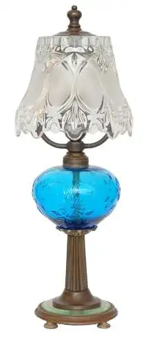 Jugendstil Lampe Design Tischleuchte "BLUE MOON" Einzelstück Schreibtischlampe