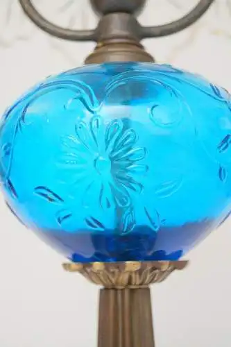 Jugendstil Lampe Design Tischleuchte "BLUE MOON" Einzelstück Schreibtischlampe