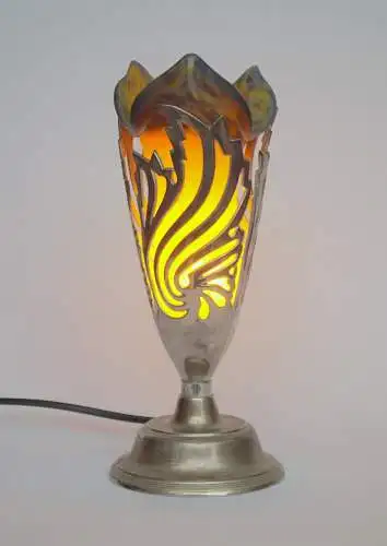 Art Deco Tischleuchte "MARBLE FLOWERS" Einzelstück Unikat Messinglampe Lampe