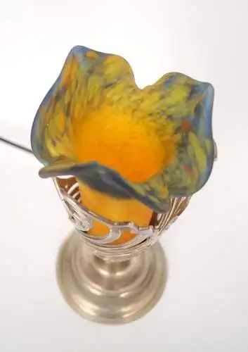Art Deco Tischleuchte "MARBLE FLOWERS" Einzelstück Unikat Messinglampe Lampe