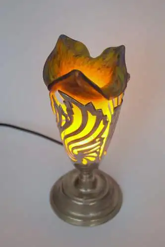 Art Deco Tischleuchte "MARBLE FLOWERS" Einzelstück Unikat Messinglampe Lampe