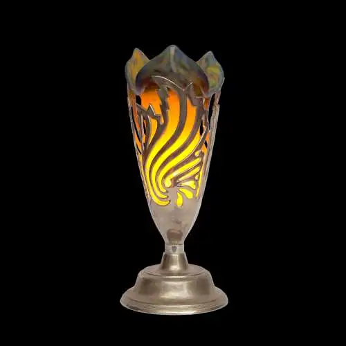 Art Deco Tischleuchte "MARBLE FLOWERS" Einzelstück Unikat Messinglampe Lampe