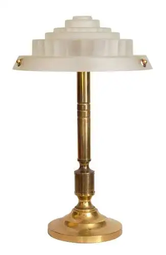 Art Deco Lampe Schreibtischleuchte "GOLDEN STAIRS" Unikat Messinglampe Leuchte