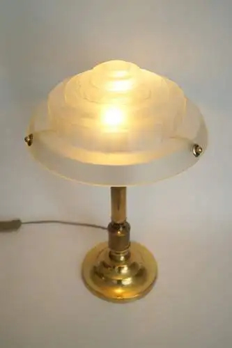 Art Deco Lampe Schreibtischleuchte "GOLDEN STAIRS" Unikat Messinglampe Leuchte