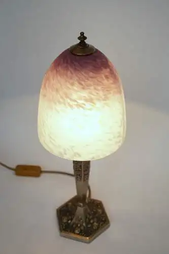 Original Art Déco Tischleuchte "VIOLET" 1920 vernickelt Tischlampe Sammler