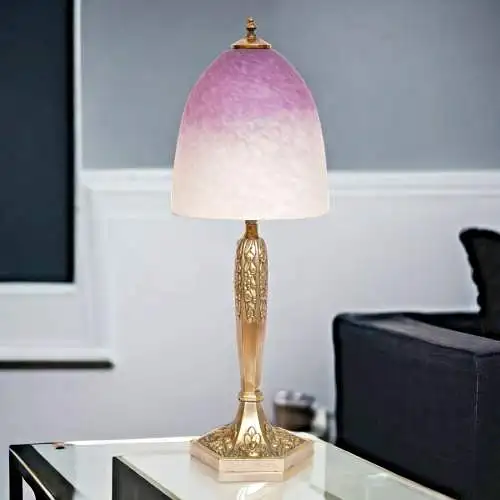 Original Art Déco Tischleuchte "VIOLET" 1920 vernickelt Tischlampe Sammler