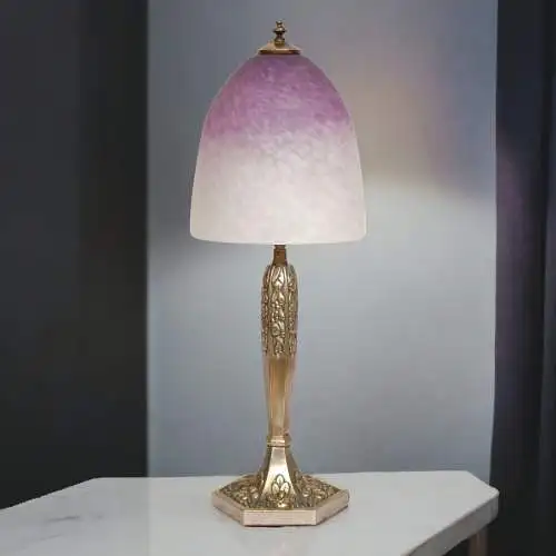 Original Art Déco Tischleuchte "VIOLET" 1920 vernickelt Tischlampe Sammler