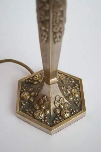 Original Art Déco Tischleuchte "VIOLET" 1920 vernickelt Tischlampe Sammler