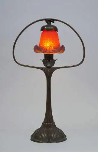 Wunderschöne Berliner Jugendstil Messinglampe "RED FRUIT" Tischleuchte