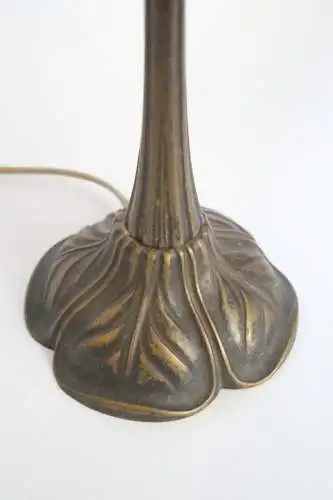 Wunderschöne Berliner Jugendstil Messinglampe "RED FRUIT" Tischleuchte