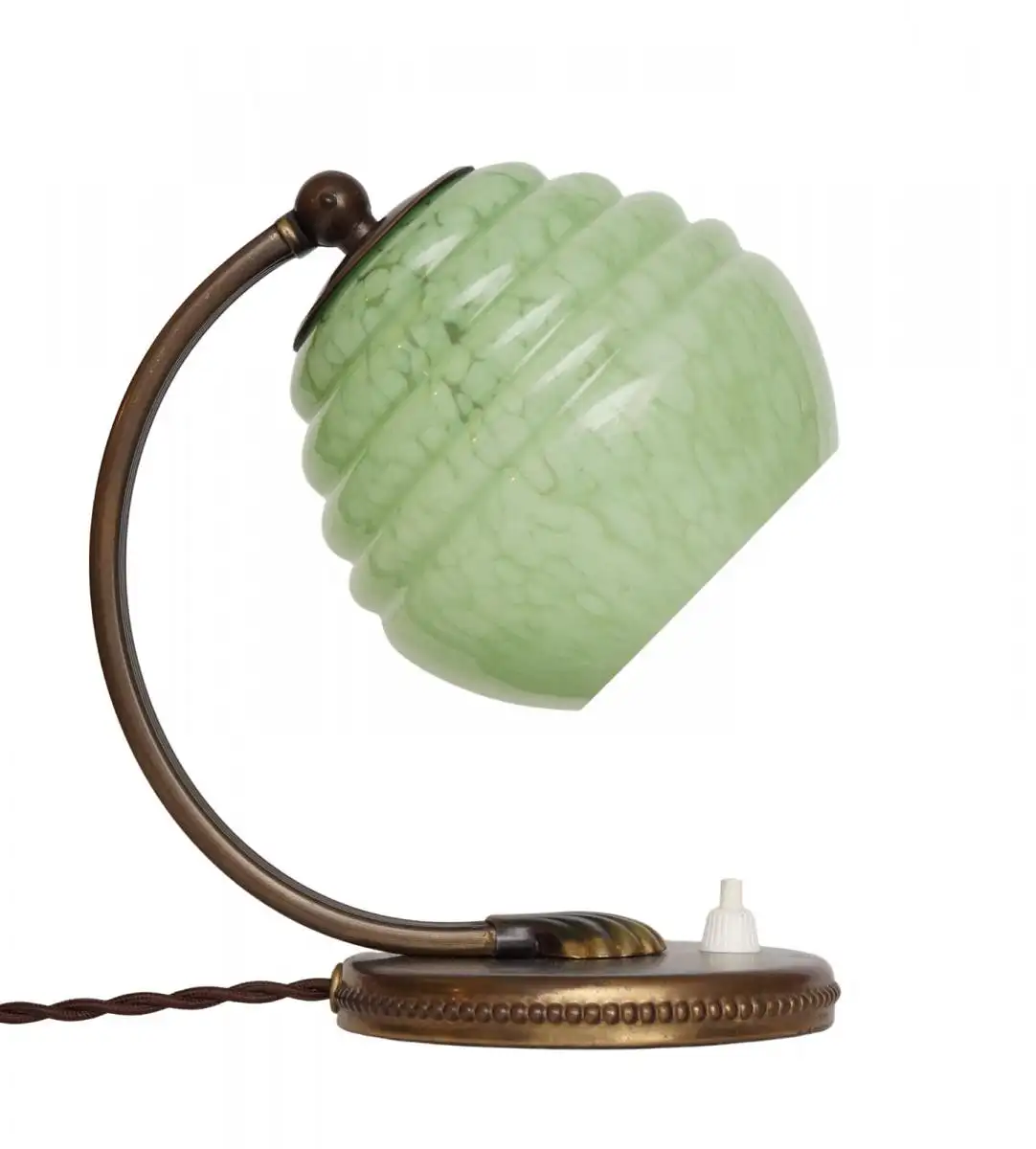 Art Deco Nachttischlampe 1930er Messinglampe zierlich Wandlampe