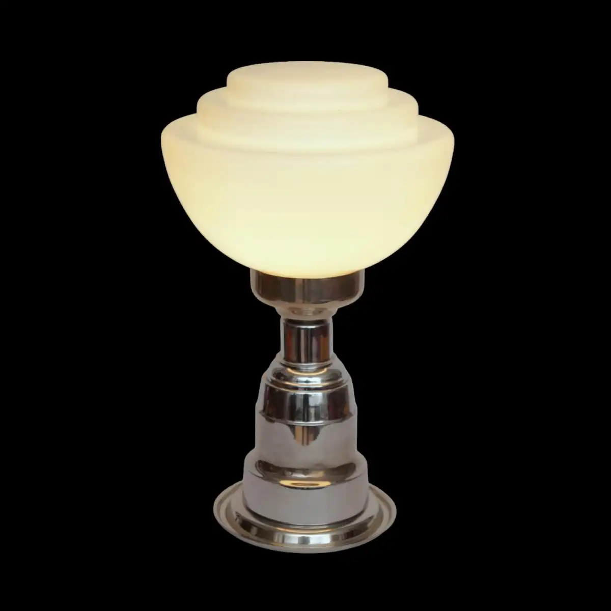 Art Deco Lampe "GENT" Chrom Unikat Schreibtischlampe Leuchte Einzelstück Leuchte