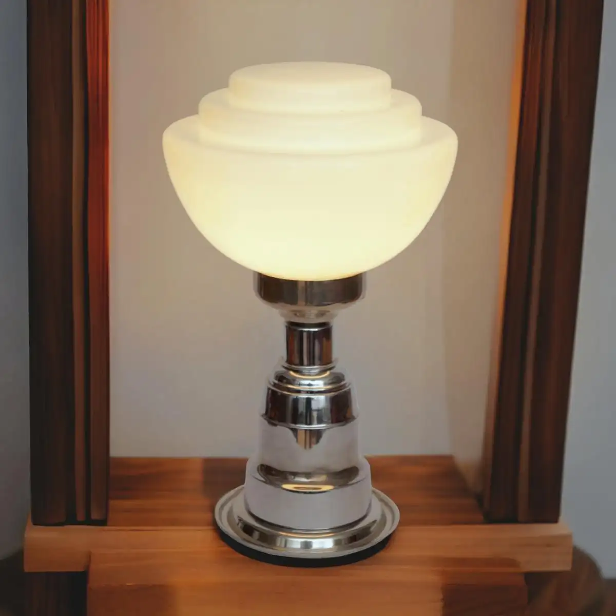 Art Deco Lampe "GENT" Chrom Unikat Schreibtischlampe Leuchte Einzelstück Leuchte