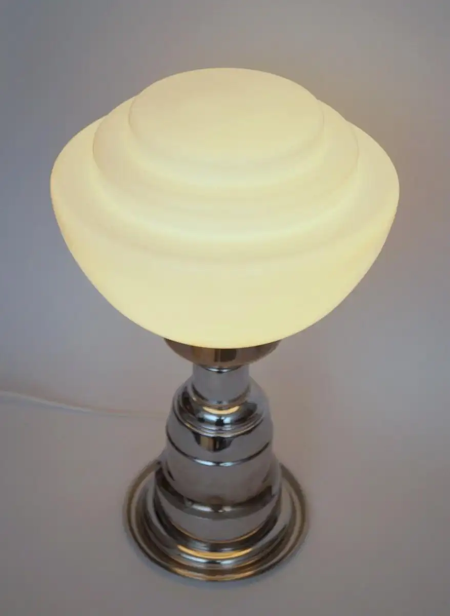 Art Deco Lampe "GENT" Chrom Unikat Schreibtischlampe Leuchte Einzelstück Leuchte