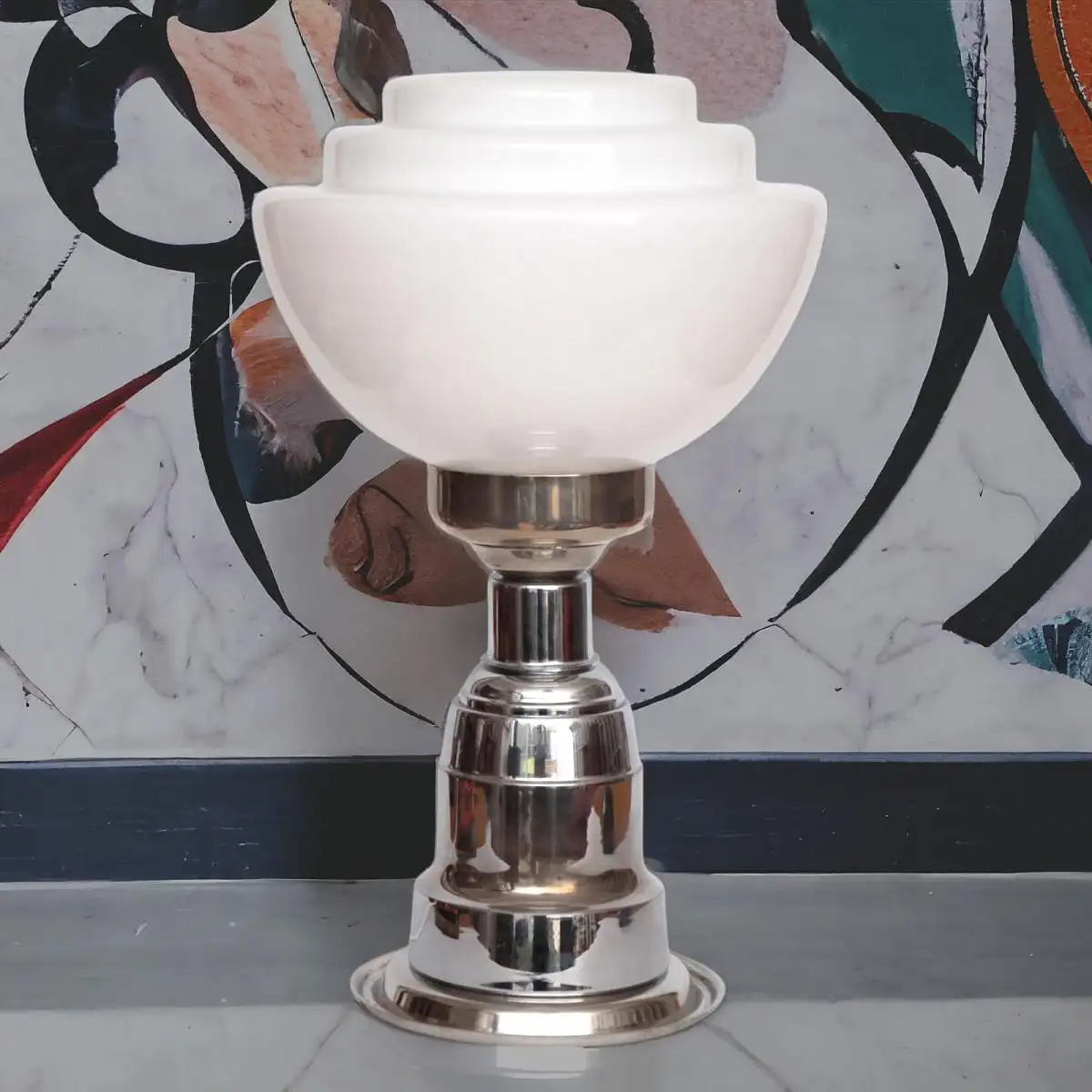 Art Déco lampe "GENT" lampe de bureau chromée lampe unique