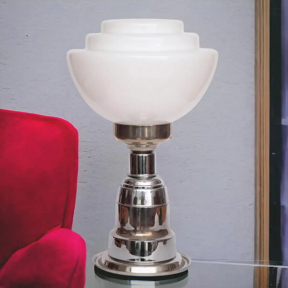 Art Déco lampe "GENT" lampe de bureau chromée lampe unique