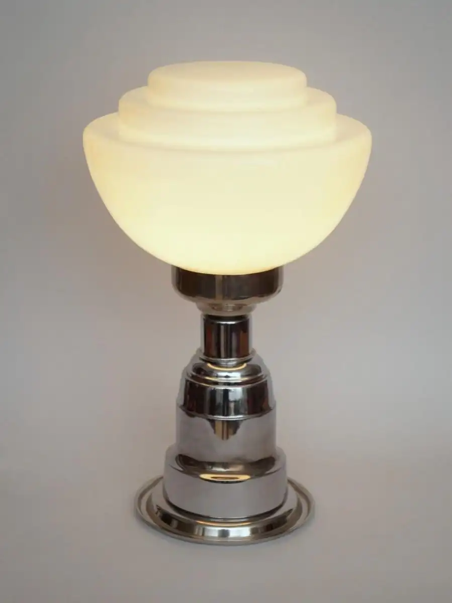 Art Deco Lampe "GENT" Chrom Unikat Schreibtischlampe Leuchte Einzelstück Leuchte