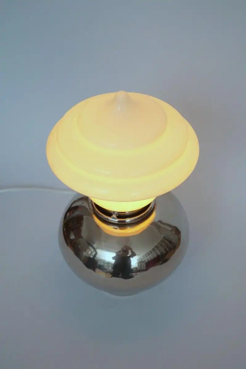 Art Déco lampe "FAT BERTHA" lampe de table de chrome unique lampe