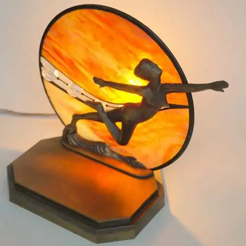 Wunderschönes Unikat Art Deco Tischlampe "MOONDANCER" Einzelstück Tischleuchte