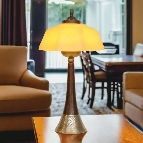 Art Deco Schreibtischleuchte "ALGIER" Tischleuchte Messinglampe Unikat