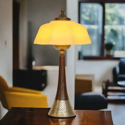 Art Deco Schreibtischleuchte "ALGIER" Tischleuchte Messinglampe Unikat