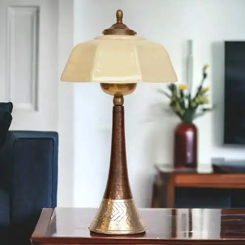 Art Deco Schreibtischleuchte "ALGIER" Tischleuchte Messinglampe Unikat