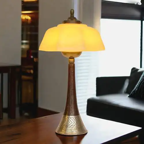 Art Deco Schreibtischleuchte "ALGIER" Tischleuchte Messinglampe Unikat