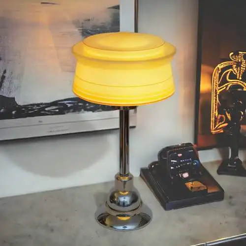 Art Deco Schreibtischleuchte "NOVA RELIANT" Midcentury Unikat Chrom Lampe