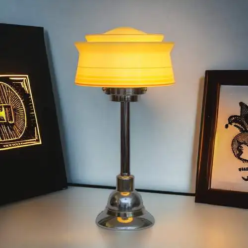 Art Deco Schreibtischleuchte "NOVA RELIANT" Midcentury Unikat Chrom Lampe