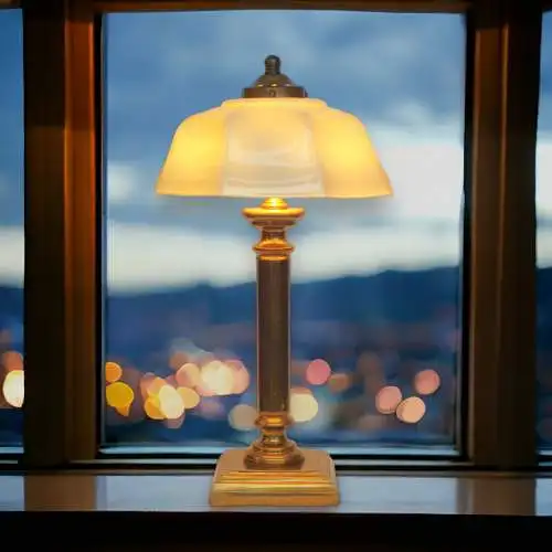 Wiener Jugendstil Kaffeehausleuchte "SALZBURG" Messinglampe Einzelstück