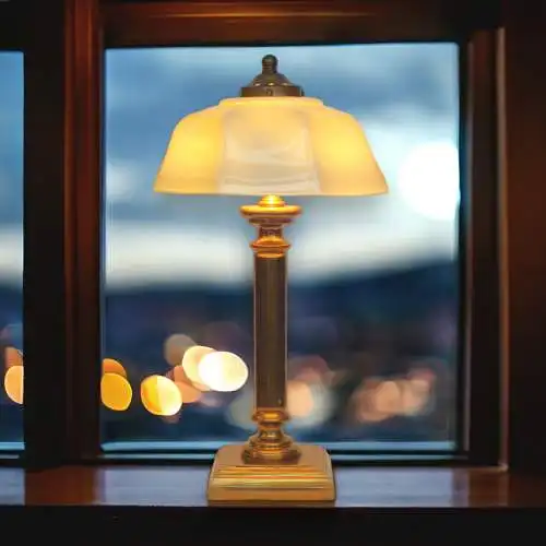 Wiener Jugendstil Kaffeehausleuchte "SALZBURG" Messinglampe Einzelstück