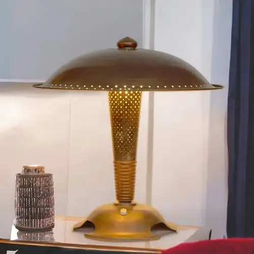 Art Deco Schreibtischleuchte "DARK KNIGHT" Einzelstück Unikat 1920 Lampe Messing