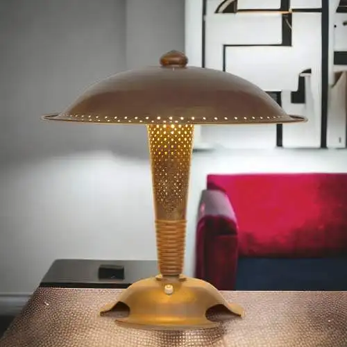 Art Deco Schreibtischleuchte "DARK KNIGHT" Einzelstück Unikat 1920 Lampe Messing