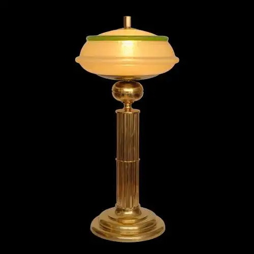 Art Deco Schreibtischleuchte "THE MAJESTIC" Messinglampe Tischlampe Unikat 74cm