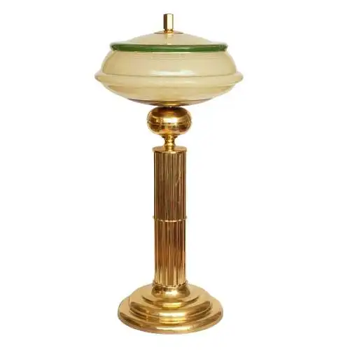 Art Deco Schreibtischleuchte "THE MAJESTIC" Messinglampe Tischlampe Unikat 74cm