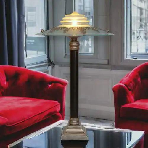 Art Deco Schreibtischleuchte "THE QUEEN" Messinglampe Berlin Tischlampe Unikat