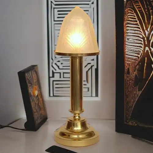 Art Deco Schreibtischleuchte "COUNT"  Messinglampe Berlin Tischlampe Unikat