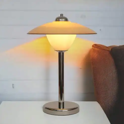 Art Deco Schreibtischleuchte "RIVERIA"  Chrom Unikat Tischlampe Unikat