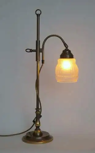 Klassische Jugendstil Leseleuchte Messinglampe Berlin Kontorlampe Tischlampe